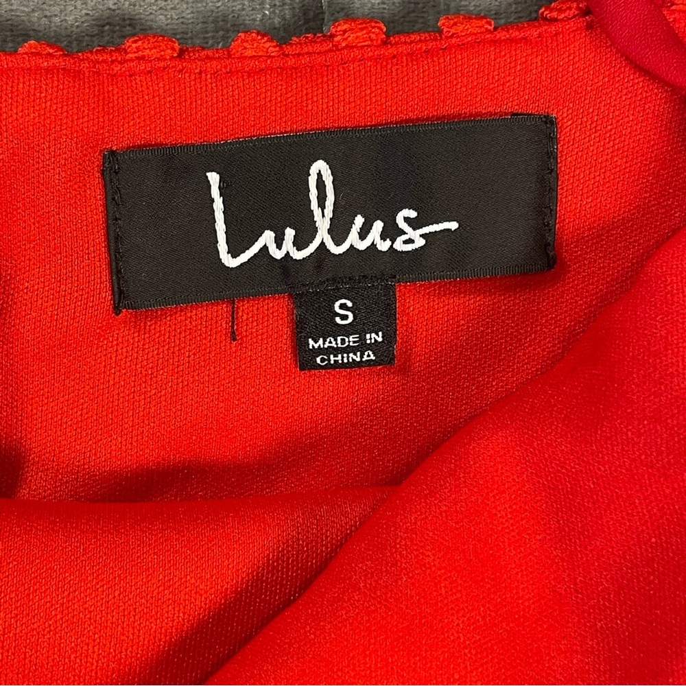 Lulus Red Crochet Bodycon Mini Dress Small – Date Night - Picture 10 of 10